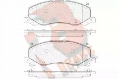 R BRAKE rb1927 -  Комплект тормозных колодок, дисковый тормоз